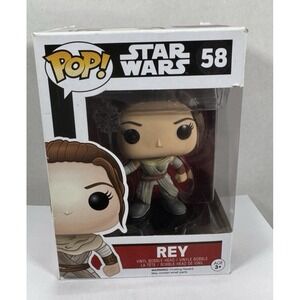 Funko Pop! Star Wars Rey (w/ Staff) #58 Vinyl Figure w/ Free Soft Protector
